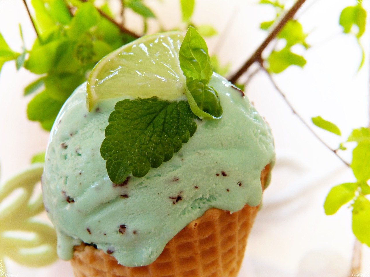 white mint ice cream